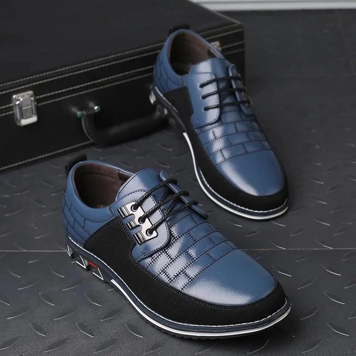 Oxford Shoes - Men's Classic Everyday Lace-Up Shoes-Chaps of London-Blue-38-Chaps of London