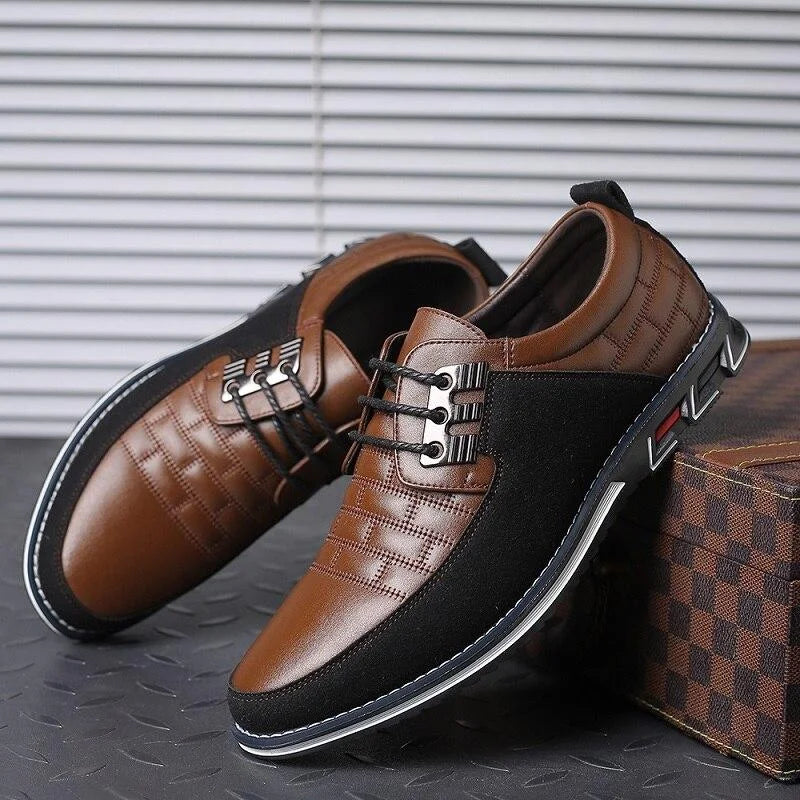 Oxford Shoes - Men's Classic Everyday Lace-Up Shoes-Chaps of London-Brown-38-Chaps of London
