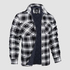 Plaid Jacket | Buttoned Up | Shirt Jacket | Quilted Jacket | Men's Flannel Jacket -Chaps of London-Black-S-Chaps of London