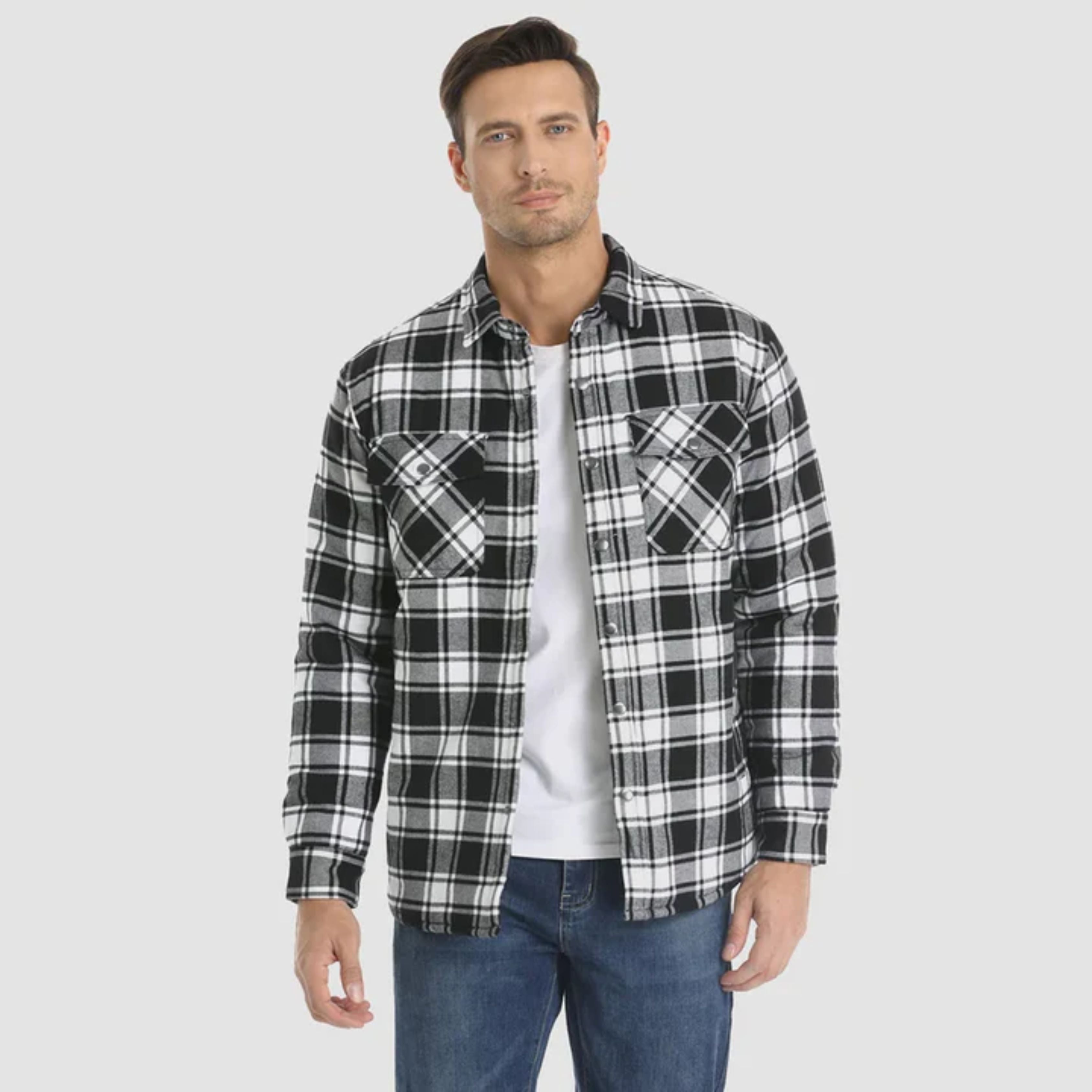 Plaid Jacket | Buttoned Up | Shirt Jacket | Quilted Jacket | Men's Flannel Jacket -Chaps of London-Chaps of London