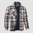 Plaid Jacket | Buttoned Up | Shirt Jacket | Quilted Jacket | Men's Flannel Jacket -Chaps of London-Yellow-S-Chaps of London