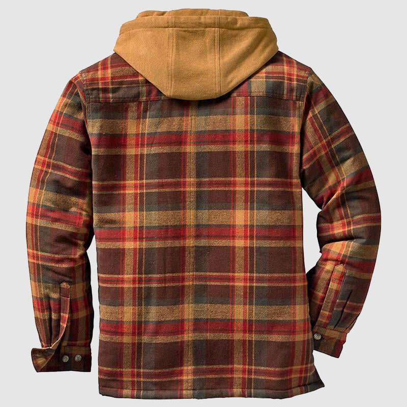 Plaid Jacket - Men's Quilted Liner Hooded Autumn Jacket-Chaps of London-Chaps of London