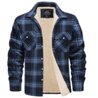 Plaid Overshirt - Men's Button-Up Fleece Lined Shirt Jacket for Winter-Shirts-Chaps of London-Chaps of London