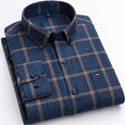 Plaid Shirt | Long Sleeve | Collared | Button-Up Shirt | Men's Shirts-Chaps of London-Navy Blue-S-Chaps of London