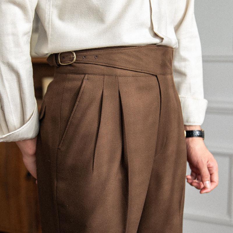Pleated Pants | Adjustable Waist | Stylish | Slack Pants | Men's Pants-Chaps of London-Chaps of London