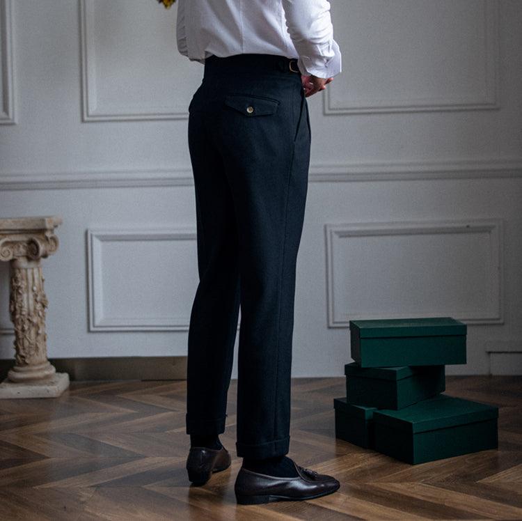 Pleated Pants | Adjustable Waist | Stylish | Slack Pants | Men's Pants-Chaps of London-Chaps of London