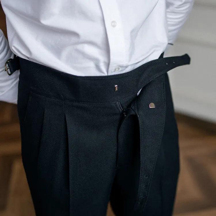 Pleated Pants | Adjustable Waist | Stylish | Slack Pants | Men's Pants-Chaps of London-Chaps of London