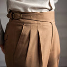 Pleated Pants - Men's Adjustable Waist Formal Straight Leg Slack Pants-Men's Pants-Chaps of London-Chaps of London