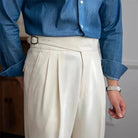 Pleated Pants - Men's Adjustable Waist Formal Straight Leg Slack Pants-Men's Pants-Chaps of London-Chaps of London