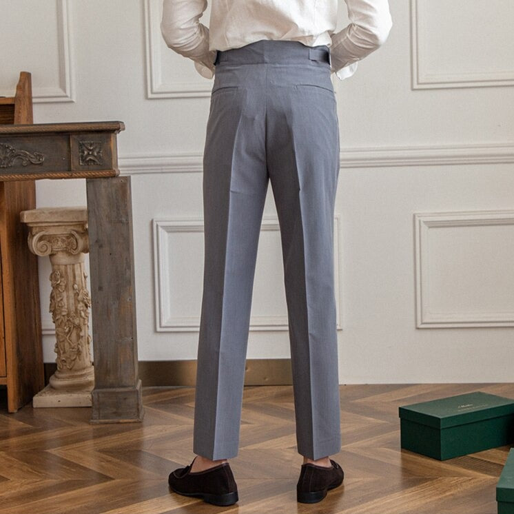 Pleated Pants - Men's Stylish Adjustable Waist Formal Dress Pants-Men Pants-Chaps of London-Chaps of London