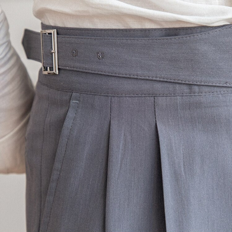 Pleated Pants - Men's Stylish Adjustable Waist Formal Dress Pants-Men Pants-Chaps of London-Chaps of London