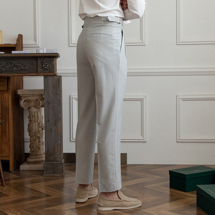Pleated Pants - Men's Stylish Adjustable Waist Formal Dress Pants-Men Pants-Chaps of London-Chaps of London