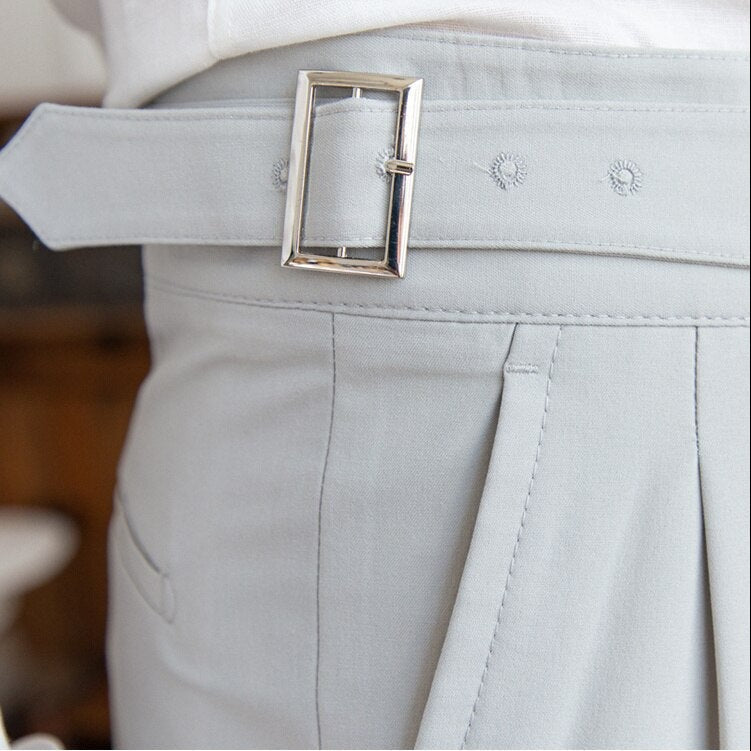 Pleated Pants - Men's Stylish Adjustable Waist Formal Dress Pants-Men Pants-Chaps of London-Chaps of London