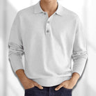 Polo Jumper | Collared | Long Sleeve | Polo Shirt | Men's Clothing-Men Sweaters-Chaps of London-White-S-Chaps of London