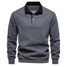 Polo Jumper - Long Sleeve - Quarter Button-Up - Polo Sweater - Men's Polo Shirts-Trui-Chaps of London-Chaps of London