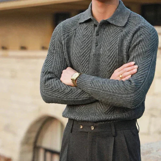 Polo Jumper - Stylish - Collared - Knitted Sweater - Men's Jumper-Sweater-Chaps of London-Chaps of London