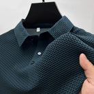 Polo Shirt - Men's Lightweight Button-Up Polo Shirt-Men's Shirt-Chaps of London-Navy Blue-M-Chaps of London