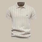 Polo Shirt - Men's Short Sleeve Knitted Collared Polo T-Shirt-Polo man-Chaps of London-Beige-S-Chaps of London