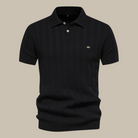 Polo Shirt - Men's Short Sleeve Knitted Collared Polo T-Shirt-Polo man-Chaps of London-Black-S-Chaps of London