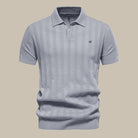 Polo Shirt - Men's Short Sleeve Knitted Collared Polo T-Shirt-Polo man-Chaps of London-Gray-S-Chaps of London
