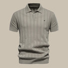 Polo Shirt - Men's Short Sleeve Knitted Collared Polo T-Shirt-Polo man-Chaps of London-Khaki-S-Chaps of London