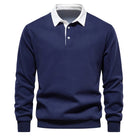 Polo Shirt - Pullover - Long Sleeve - Polo Sweater - Men's Clothing-Men Shirts-Chaps of London-Navy Blue-S-Chaps of London