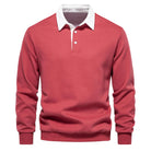 Polo Shirt - Pullover - Long Sleeve - Polo Sweater - Men's Clothing-Men Shirts-Chaps of London-Red-S-Chaps of London