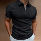Polo Shirt | Quarter Zip | Collared | Polo T-Shirt | Men's T-Shirt-Fashion Men Polo Zip All-year-Chaps of London-Black-S-Chaps of London
