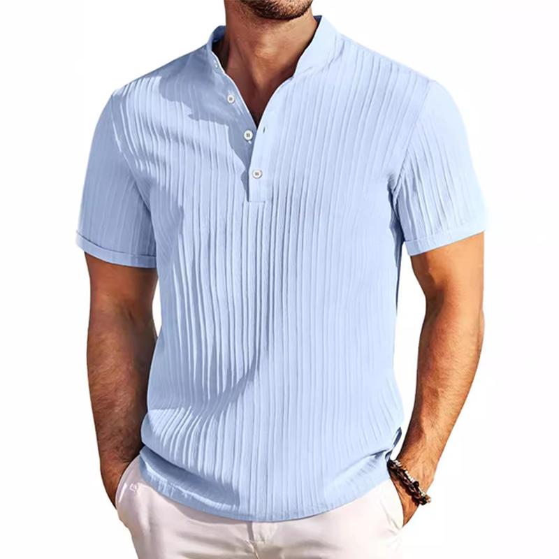 Polo Shirt - Short Sleeve - Button-Up - Polo T-Shirt - Men's Clothing-Men's short sleeve top-Chaps of London-Blue-S-Chaps of London