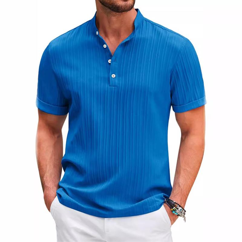 Polo Shirt - Short Sleeve - Button-Up - Polo T-Shirt - Men's Clothing-Men's short sleeve top-Chaps of London-Navy Blue-S-Chaps of London