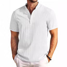 Polo Shirt - Short Sleeve - Button-Up - Polo T-Shirt - Men's Clothing-Men's short sleeve top-Chaps of London-White-S-Chaps of London
