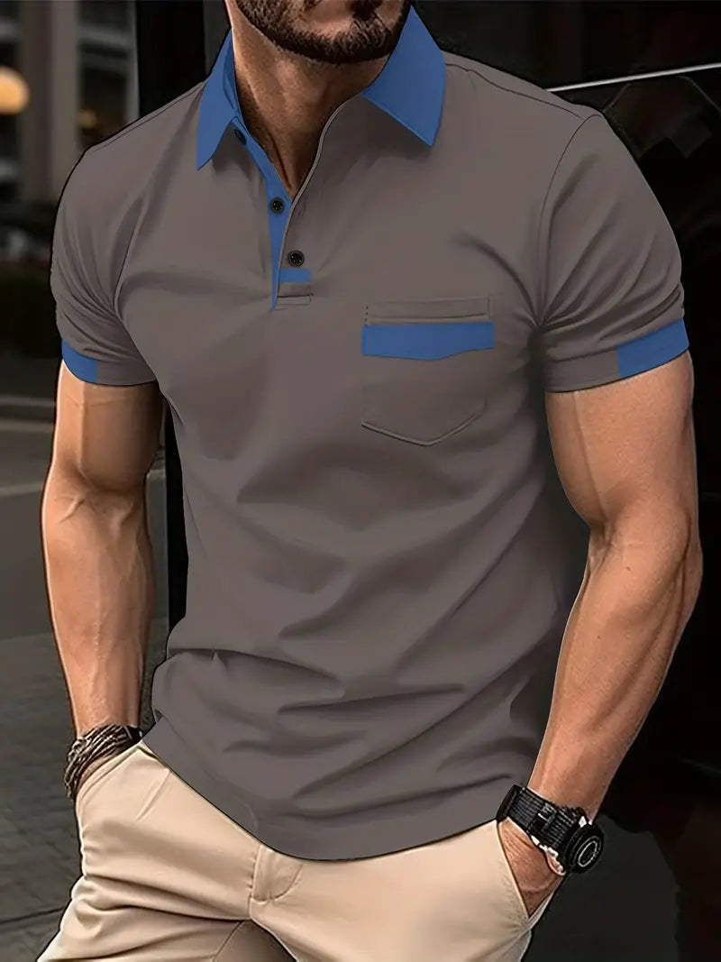 Polo Shirt - Short Sleeve - Collared - Polo T-Shirt - Men's Shirts-Chaps of London-Dark Gray-S-Chaps of London