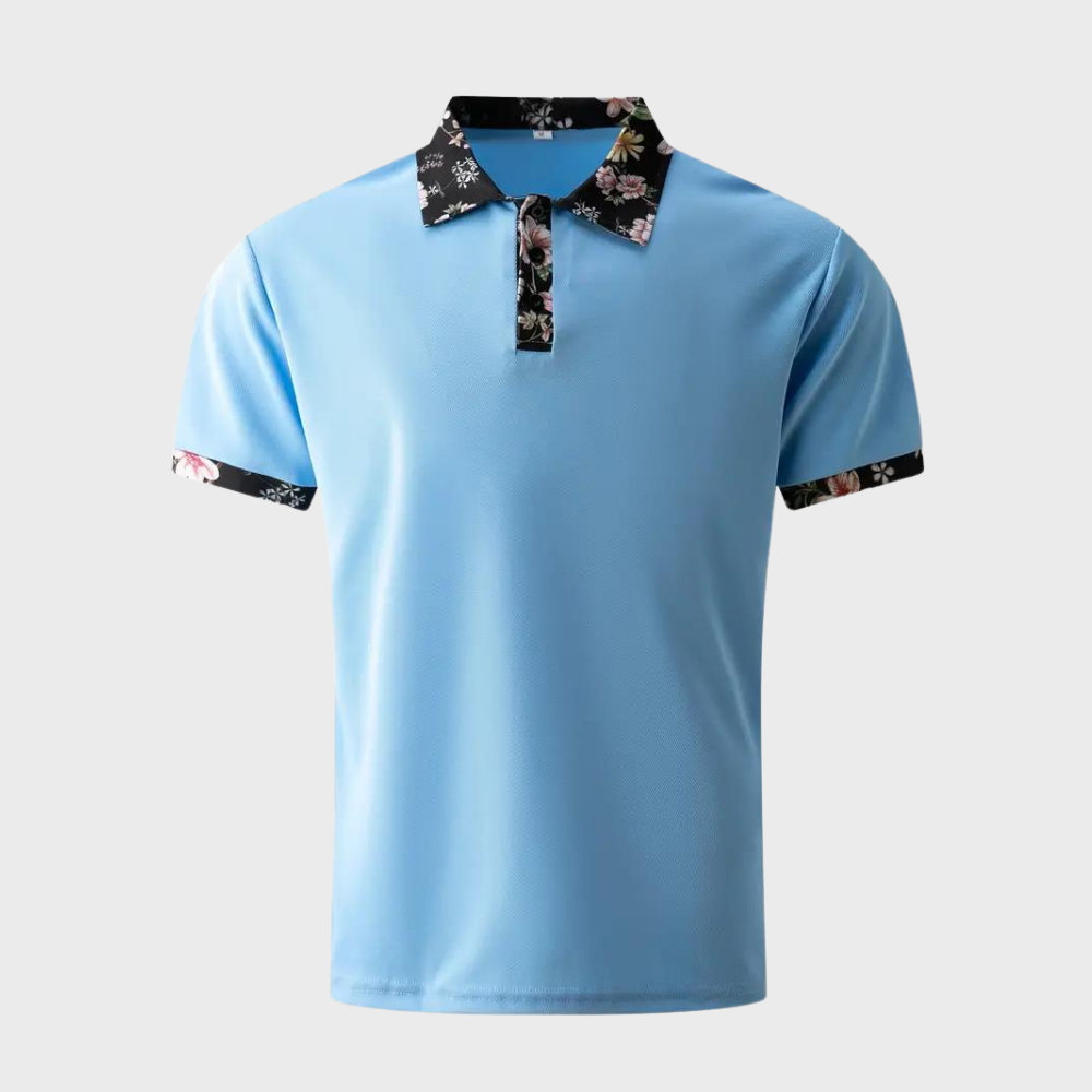 Polo T-Shirt | Floral Print | Short Sleeve | Polo Shirts | Men's Clothing-Men Summer Shirt-Chaps of London-Chaps of London