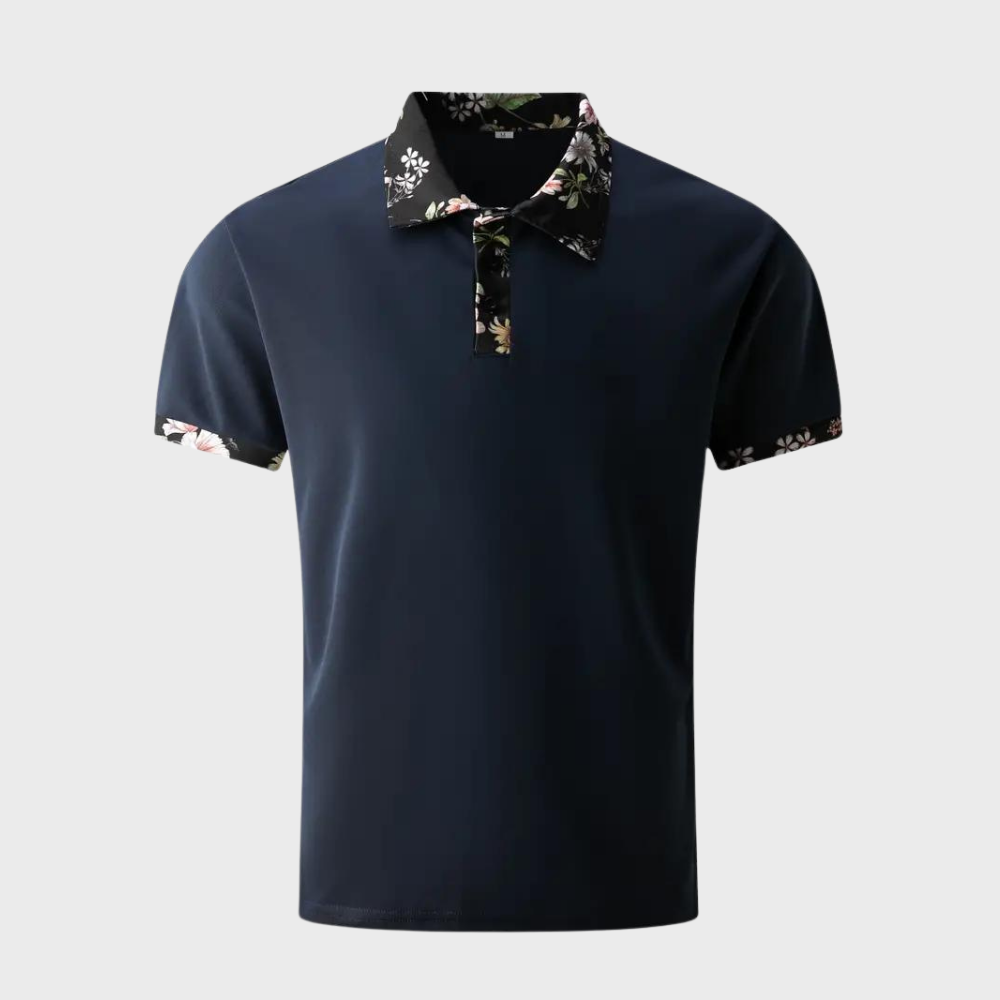 Polo T-Shirt | Floral Print | Short Sleeve | Polo Shirts | Men's Clothing-Men Summer Shirt-Chaps of London-Chaps of London