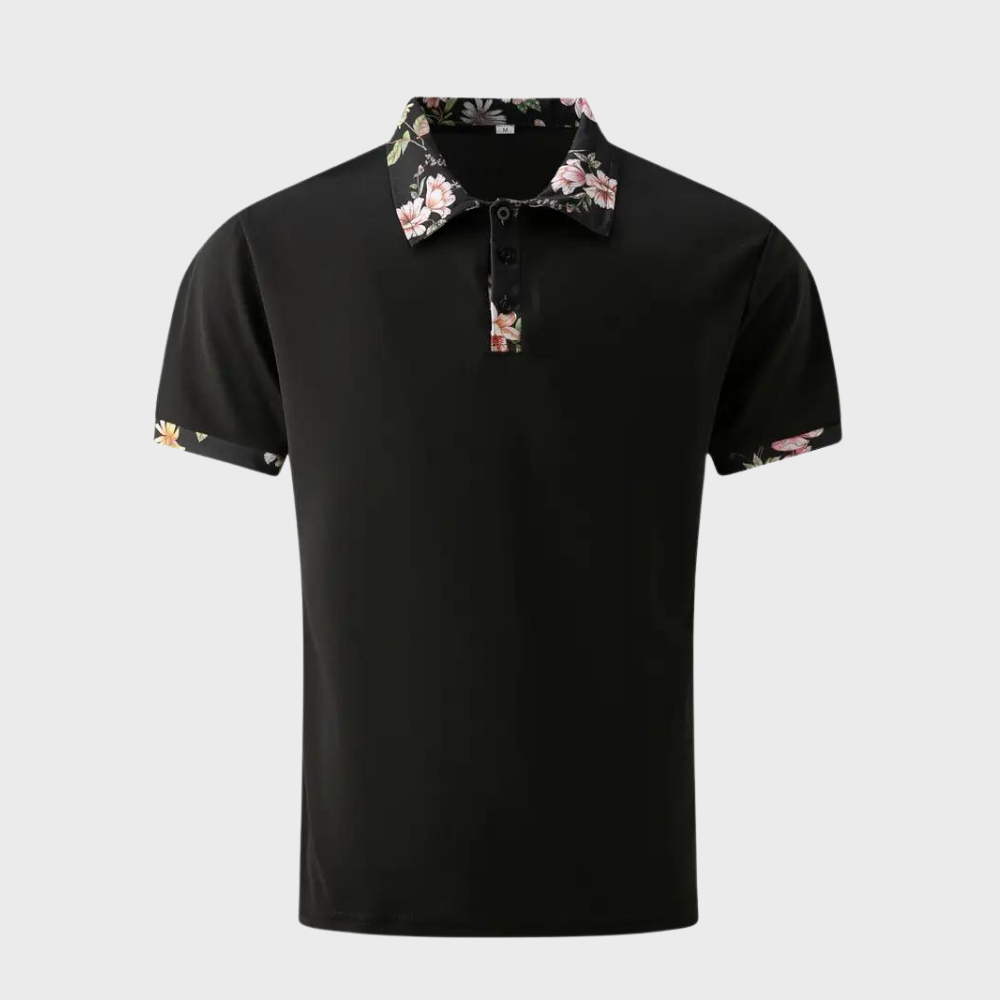 Polo T-Shirt | Floral Print | Short Sleeve | Polo Shirts | Men's Clothing-Men Summer Shirt-Chaps of London-Chaps of London