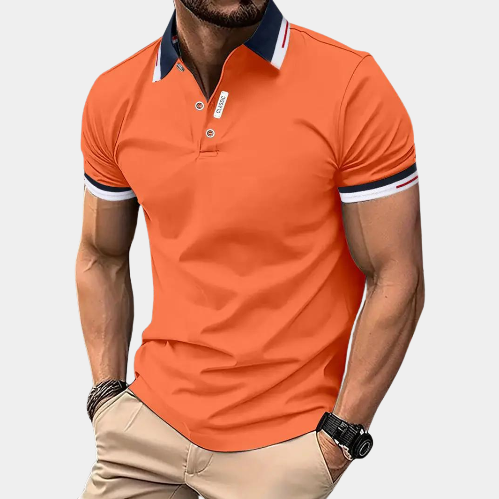 Polo T-Shirt - Orange - Shirt Sleeve - Polo Shirt - Men's Clothing-Men Summer Shirt-Chaps of London-Chaps of London