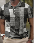 Polo T-Shirt | Patchwork | Button-Up | Short Sleeve Shirt | Men's Polo Shirts-Daan Polo-Chaps of London-Chaps of London