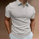 Polo T-Shirt | Short Sleeve | Quarter Zip | Polo Shirts | Men's Clothing-Shirts-Chaps of London-Gray-S-Chaps of London
