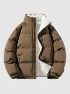 Puffer Jacket | Fleece Lined | Warm | Padded Jacket | Men's Winter Jacket -Men Jackets-Chaps of London-Brown-S-Chaps of London