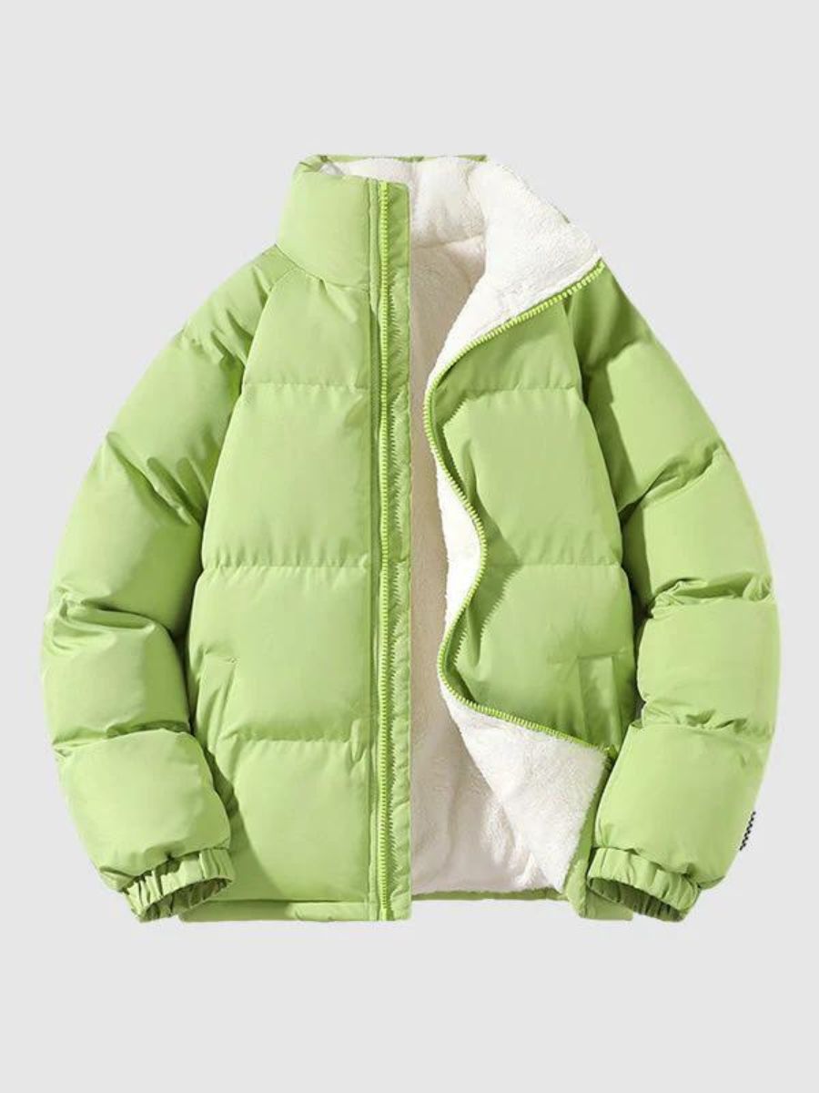Puffer Jacket | Fleece Lined | Warm | Padded Jacket | Men's Winter Jacket -Men Jackets-Chaps of London-Green-S-Chaps of London