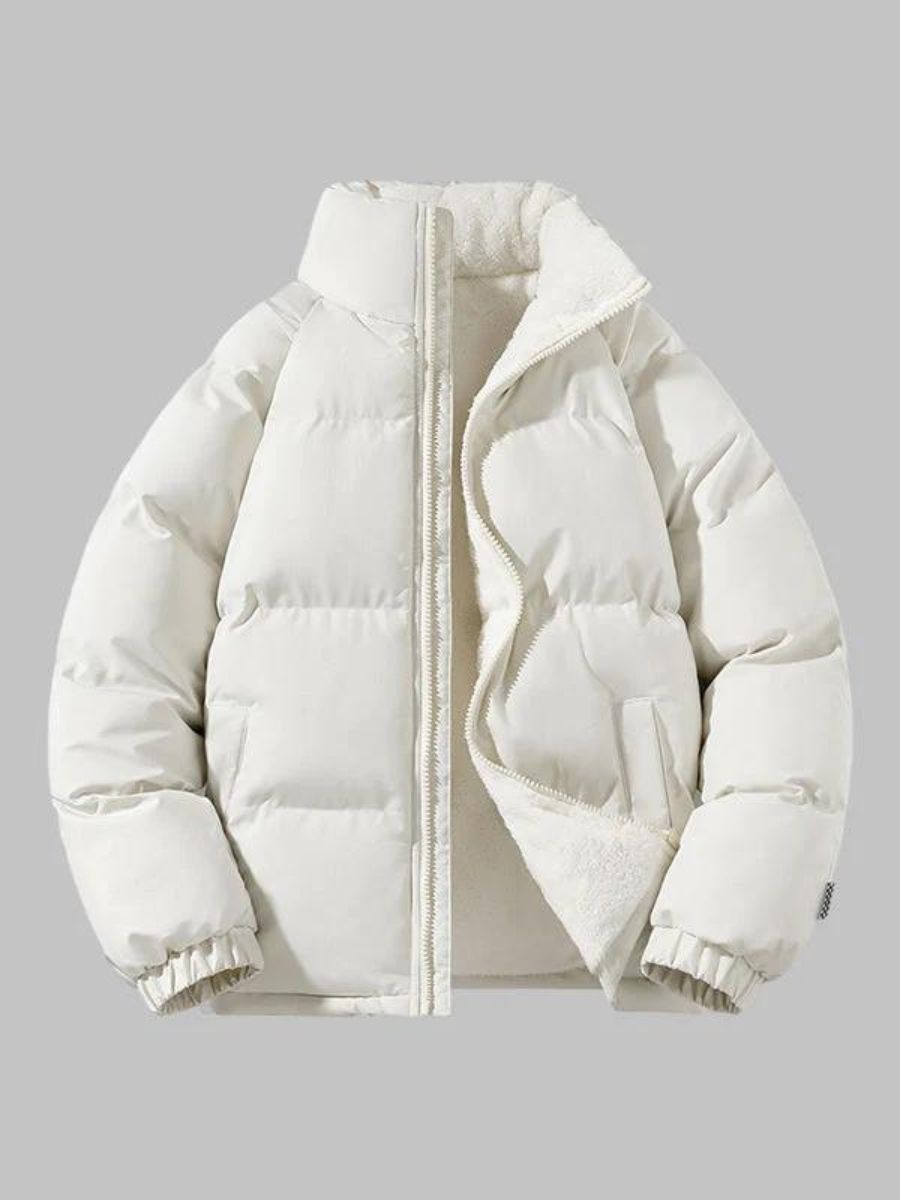 Puffer Jacket | Fleece Lined | Warm | Padded Jacket | Men's Winter Jacket -Men Jackets-Chaps of London-White-S-Chaps of London