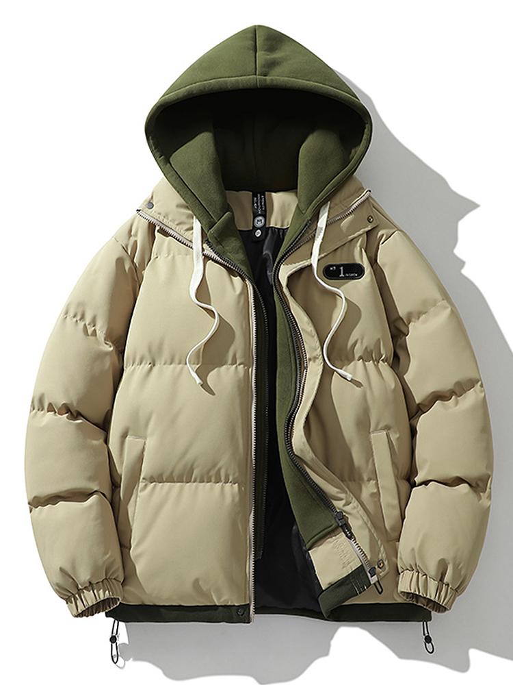 Puffer Jacket | Hooded | Thick | Padded Jacket | Winter Coats Men-Chaps of London-Beige-S-Chaps of London