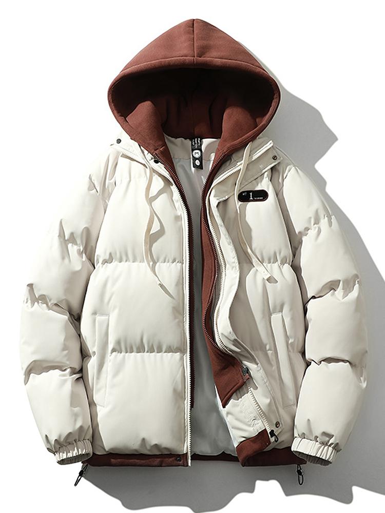 Puffer Jacket | Hooded | Thick | Padded Jacket | Winter Coats Men-Chaps of London-White-S-Chaps of London