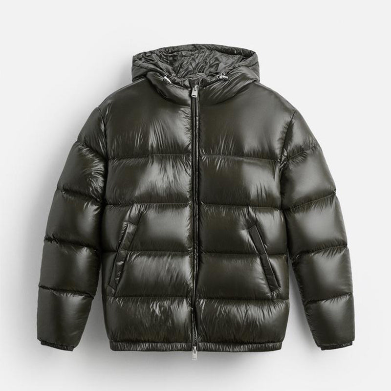 Puffer Jacket - Men's Hooded Black Winter Down Jacket-Jassen-Chaps Herrenmode-Chaps of London