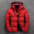 Puffer Jacket - Men's Warm Hooded Padded Down Jacket for Winter-Chaps of London-Red-XS-Chaps of London