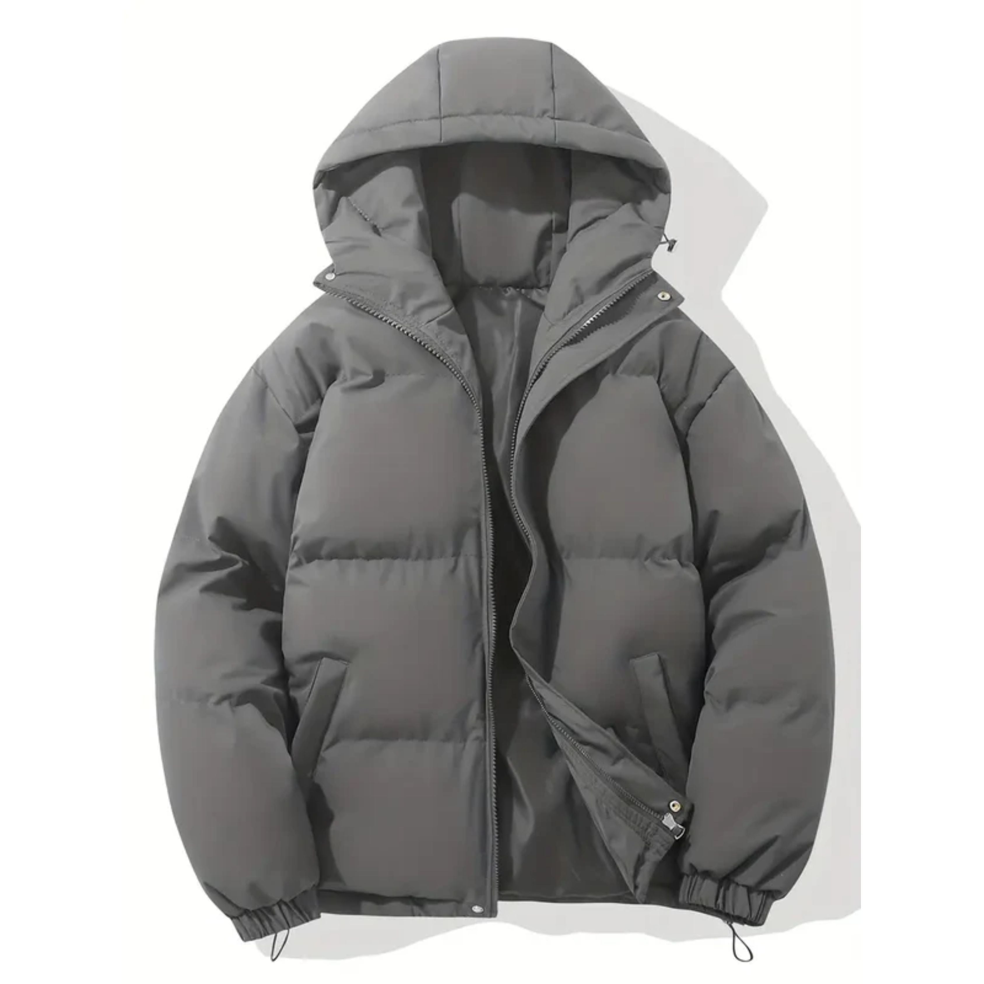Puffer Jacket - Men's Warm Hooded Winter Down Jacket-Puffer Jacket-Chaps of London-Dark Gray-S-Chaps of London