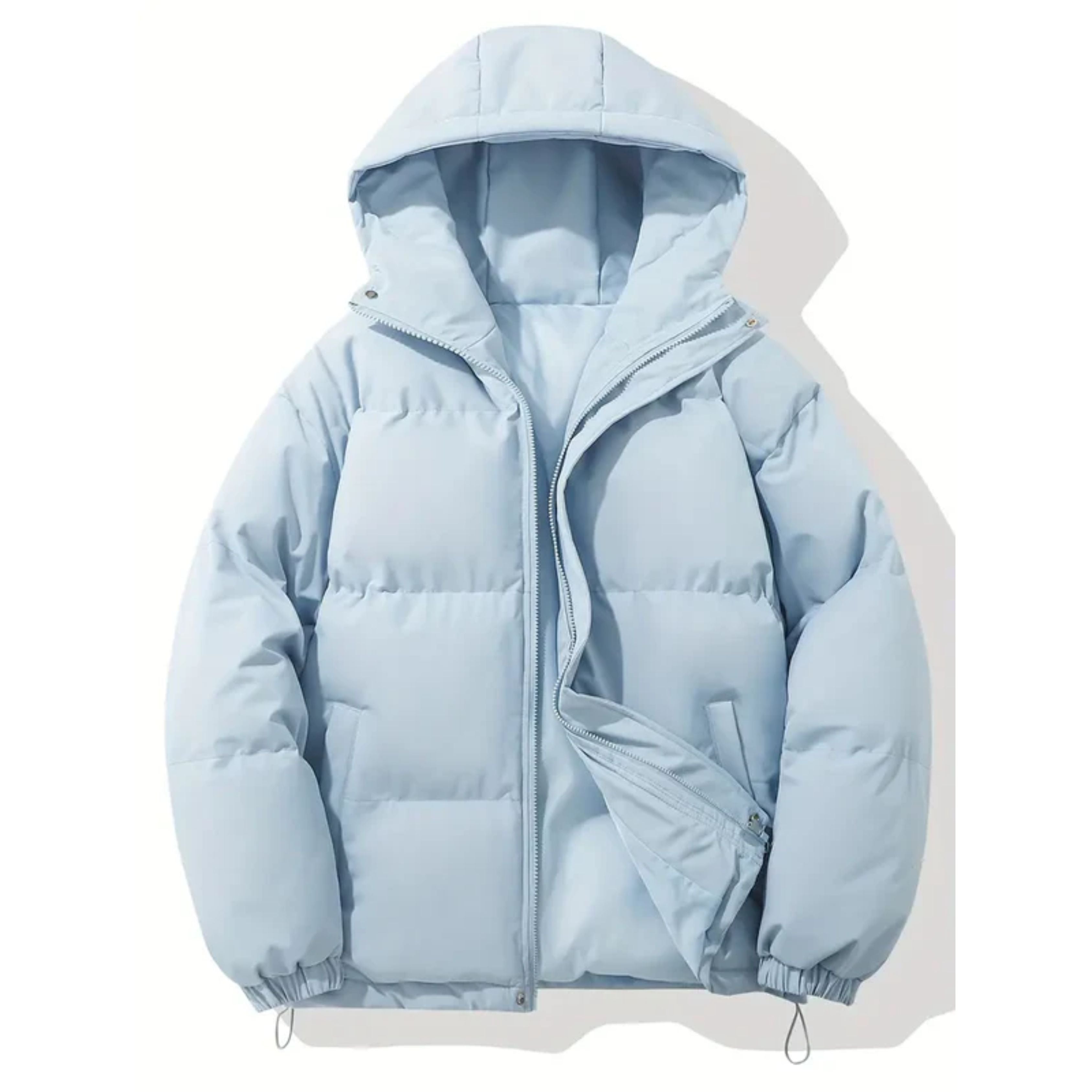 Puffer Jacket - Men's Warm Hooded Winter Down Jacket-Puffer Jacket-Chaps of London-Light Blue-S-Chaps of London