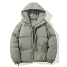 Puffer Jacket - Men's Warm Hooded Winter Down Jacket-Puffer Jacket-Chaps of London-Light Gray-S-Chaps of London