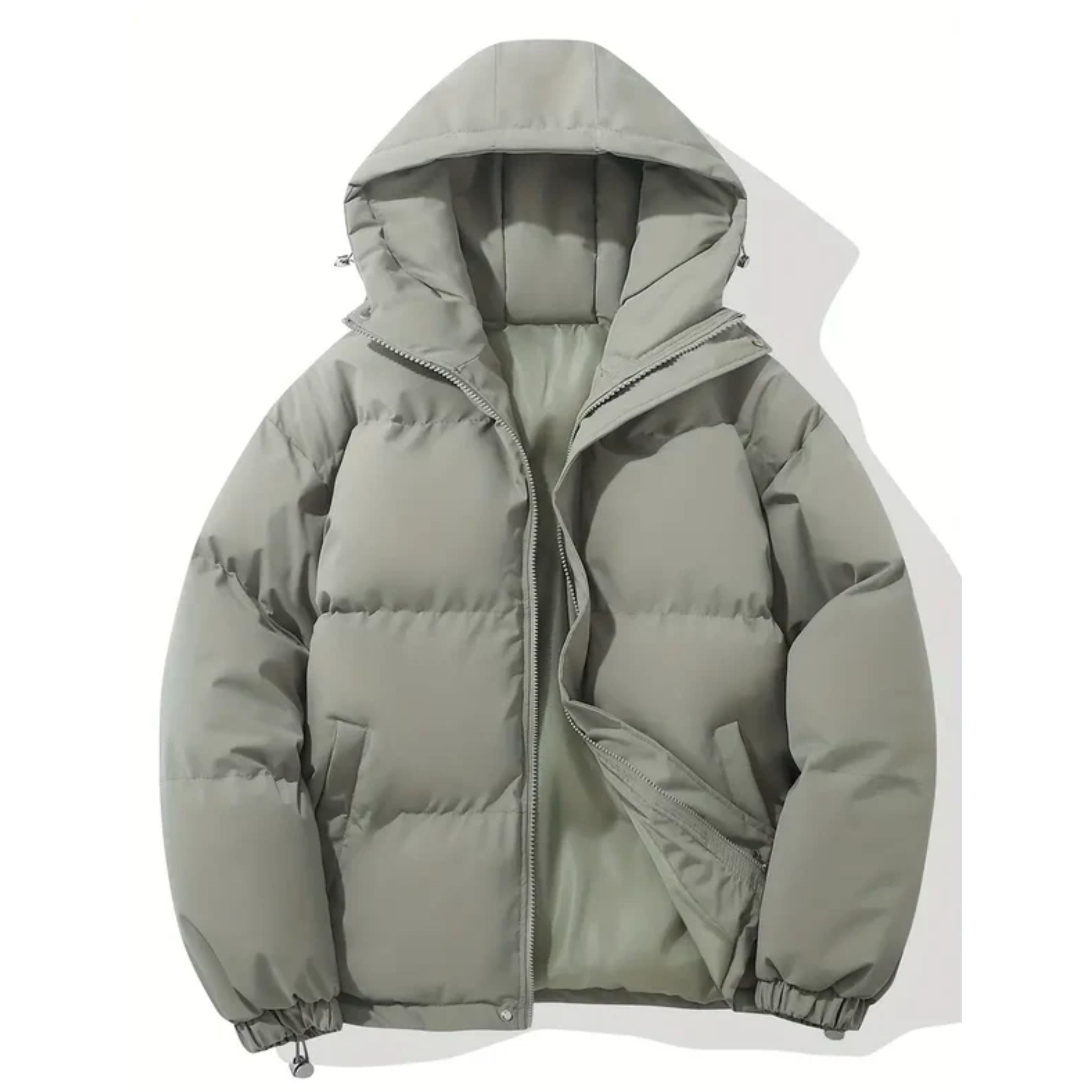 Puffer Jacket - Men's Warm Hooded Winter Down Jacket-Puffer Jacket-Chaps of London-Light Gray-S-Chaps of London