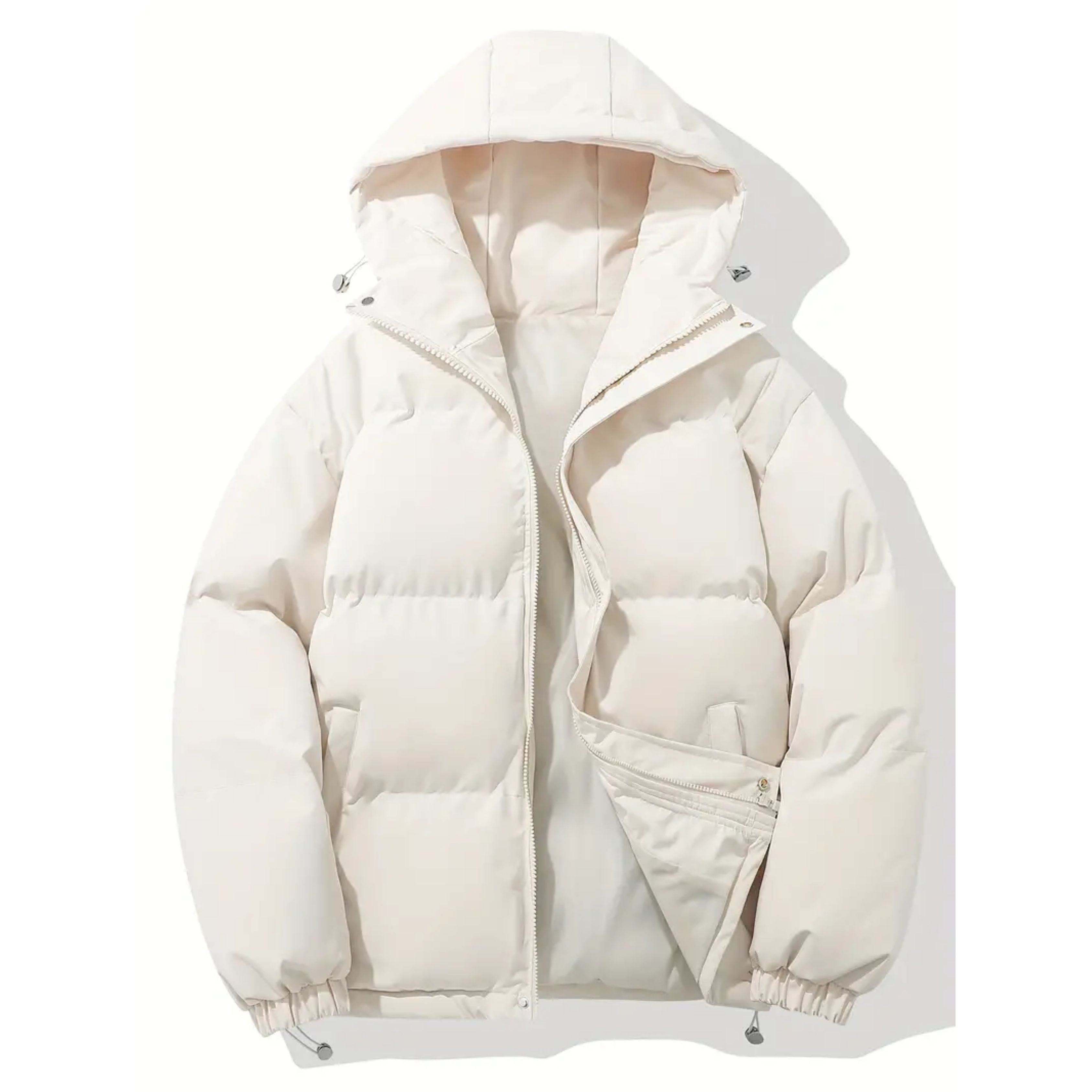 Puffer Jacket - Men's Warm Hooded Winter Down Jacket-Puffer Jacket-Chaps of London-White-S-Chaps of London